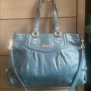 Coach Leather Tote Bag Double Handles + Crossbody